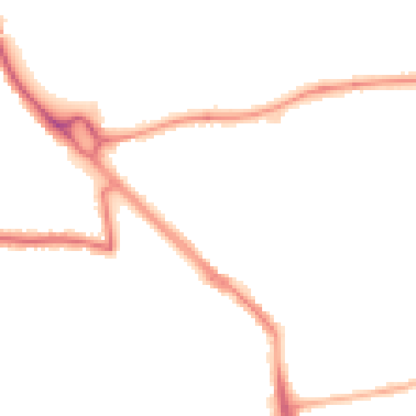 Night-time road noise heatmap for BN14 9LD