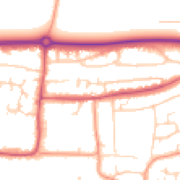 Daytime road noise heatmap for BN16 1BE