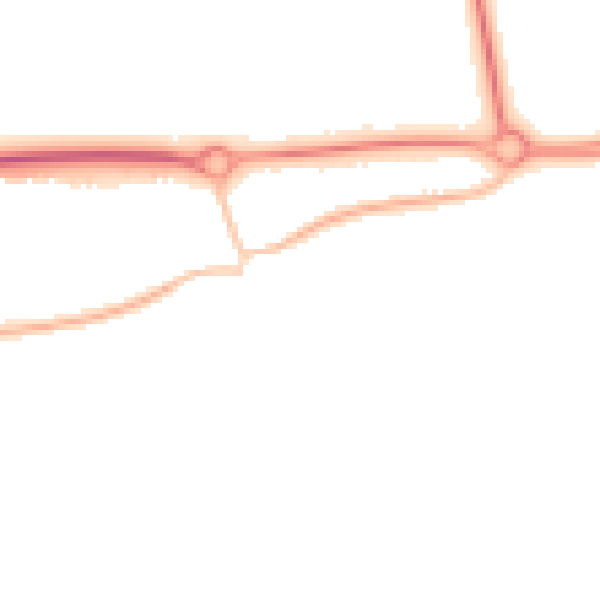 Night-time road noise heatmap for BN16 1BN