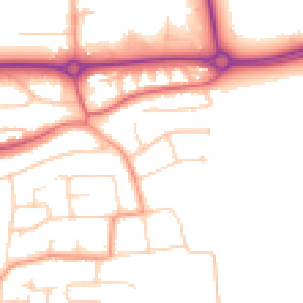 Daytime road noise heatmap for BN16 1BP