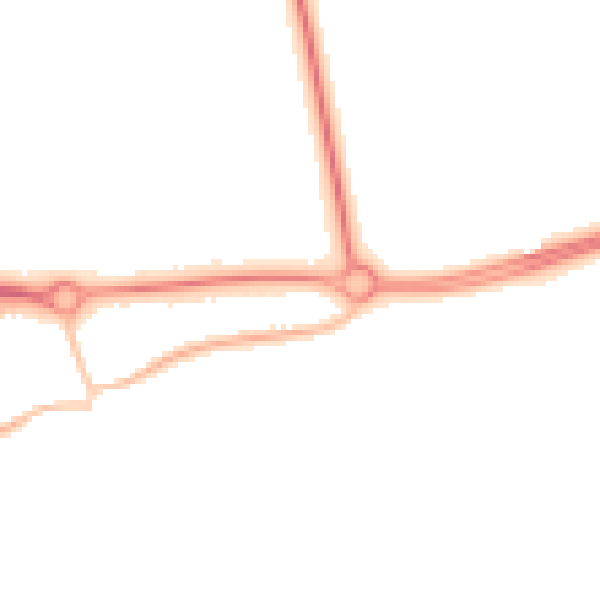 Night-time road noise heatmap for BN16 1DS