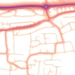Daytime road noise heatmap for BN16 1EX