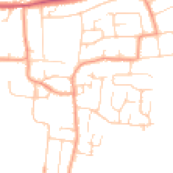 Daytime road noise heatmap for BN16 1JT