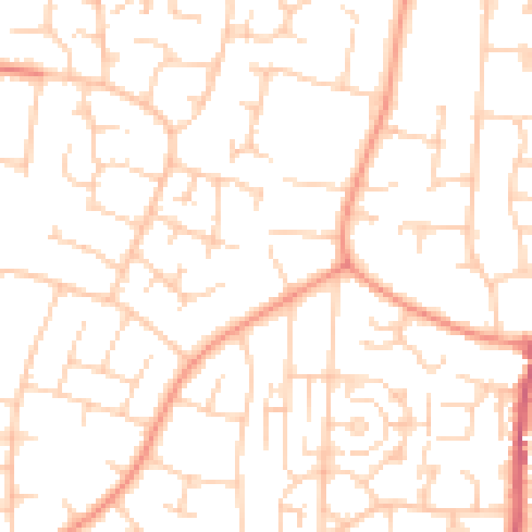 Daytime road noise heatmap for BN16 2NZ
