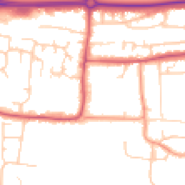 Daytime road noise heatmap for BN16 3FJ