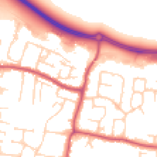 Daytime road noise heatmap for BN16 3LJ