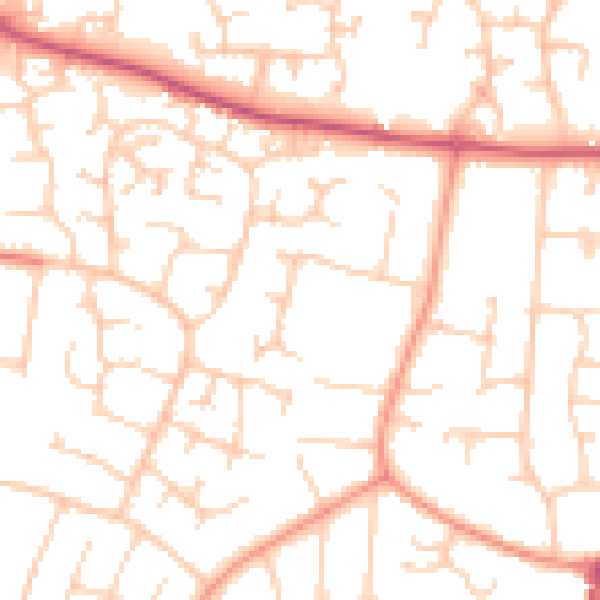 Daytime road noise heatmap for BN16 3NW