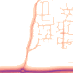 Daytime road noise heatmap for BN16 4DJ