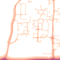 Daytime road noise heatmap for BN16 4DZ