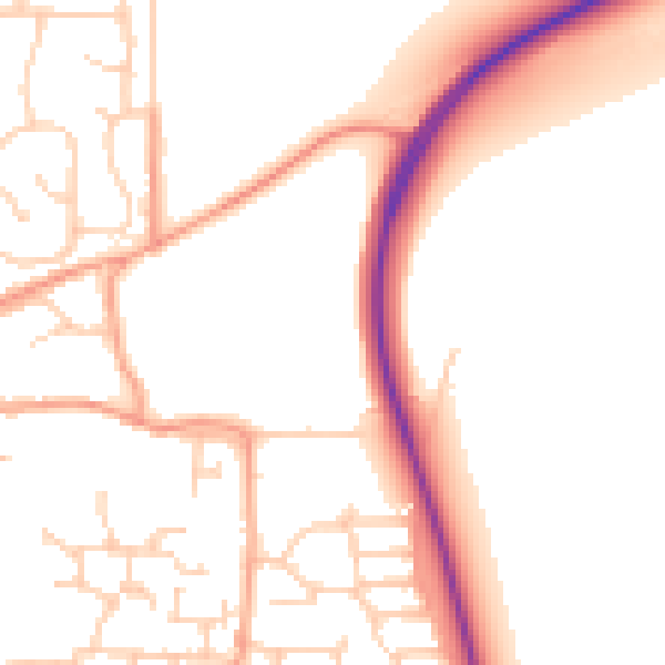 Daytime road noise heatmap for BN16 4QW