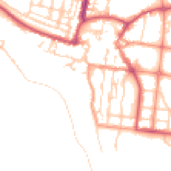 Daytime road noise heatmap for BN17 5AD