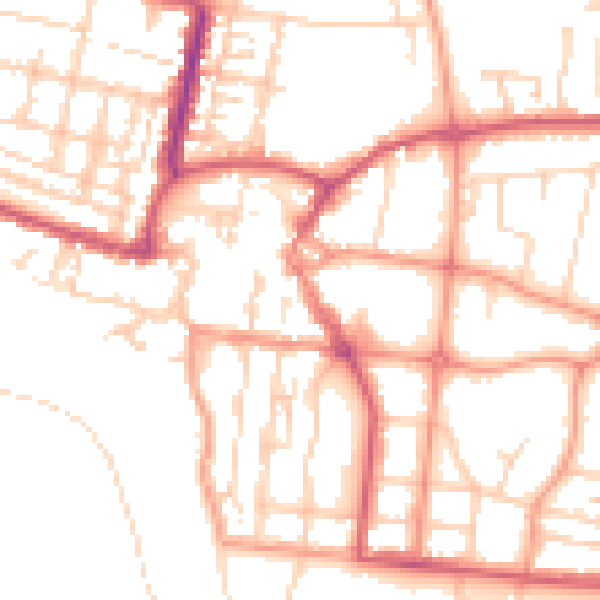 Daytime road noise heatmap for BN17 5AP