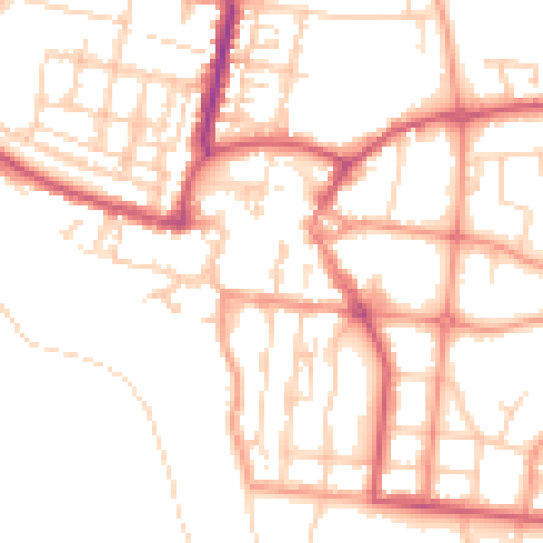 Daytime road noise heatmap for BN17 5AS