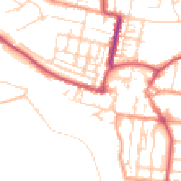 Daytime road noise heatmap for BN17 5BE
