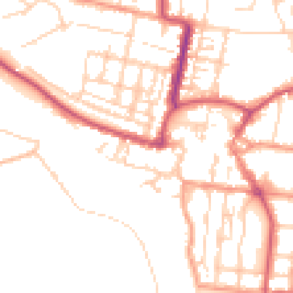 Daytime road noise heatmap for BN17 5BS