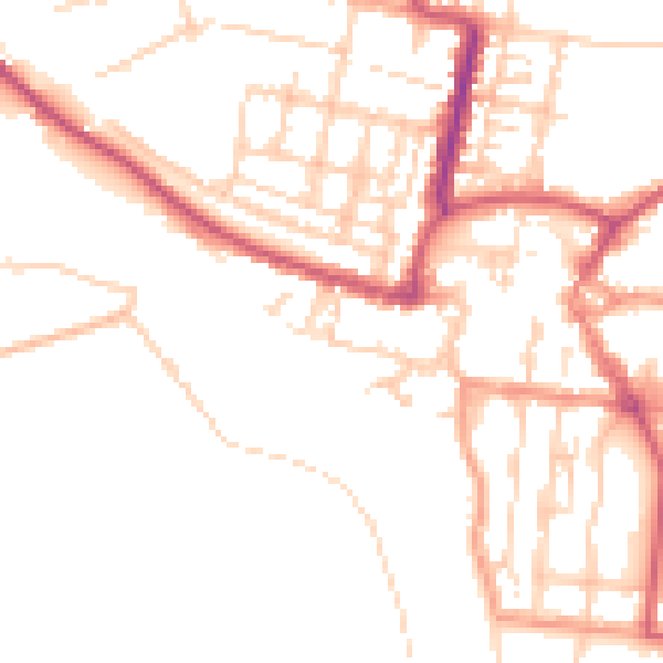 Daytime road noise heatmap for BN17 5BY