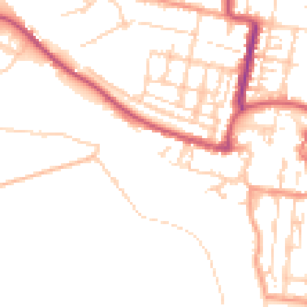 Daytime road noise heatmap for BN17 5DB