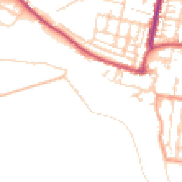 Daytime road noise heatmap for BN17 5DE