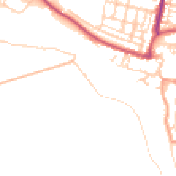 Daytime road noise heatmap for BN17 5DQ