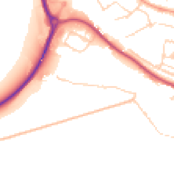 Daytime road noise heatmap for BN17 5DS