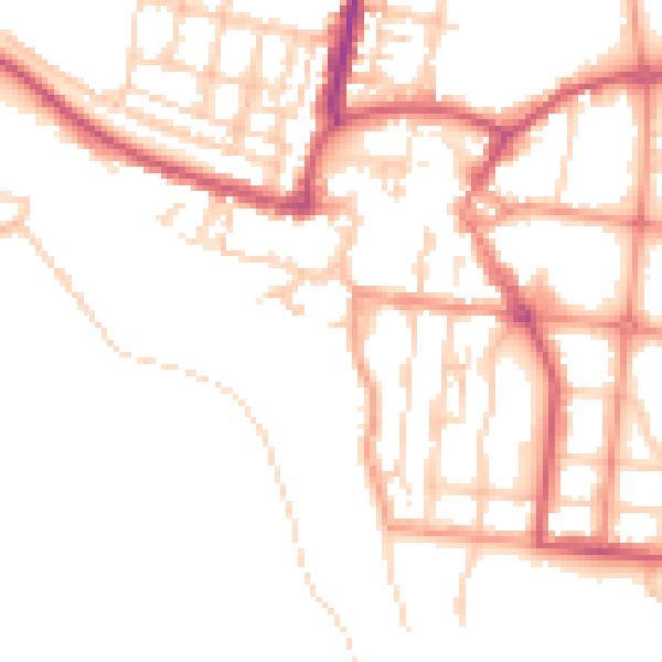 Daytime road noise heatmap for BN17 5DU