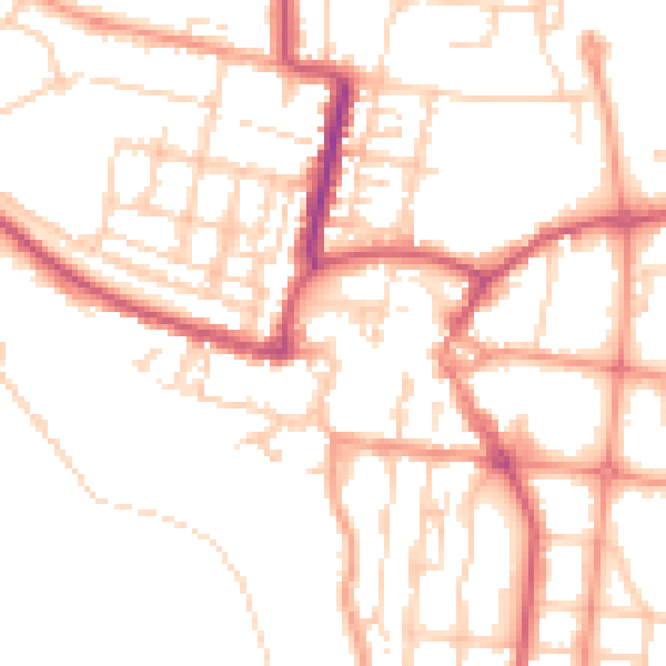 Daytime road noise heatmap for BN17 5EG