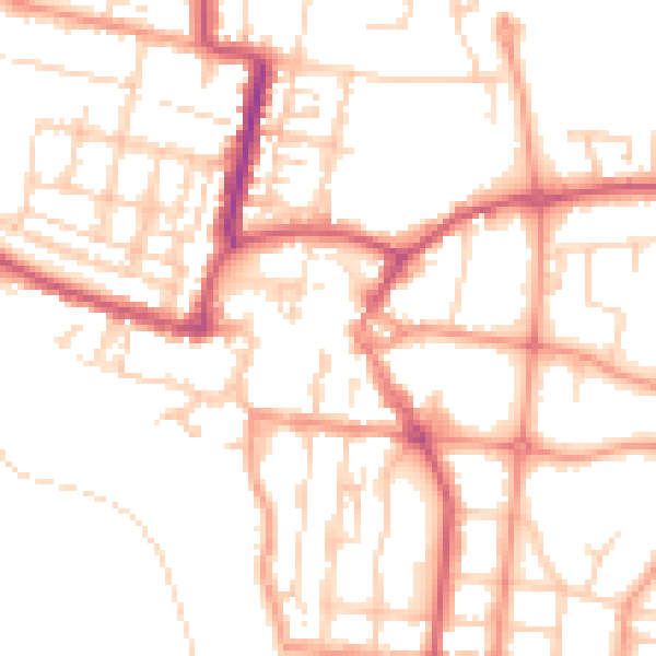 Daytime road noise heatmap for BN17 5EJ