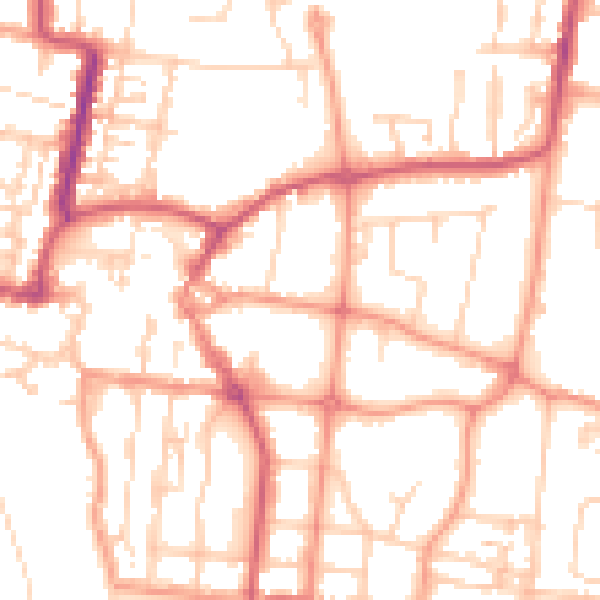 Daytime road noise heatmap for BN17 5EN