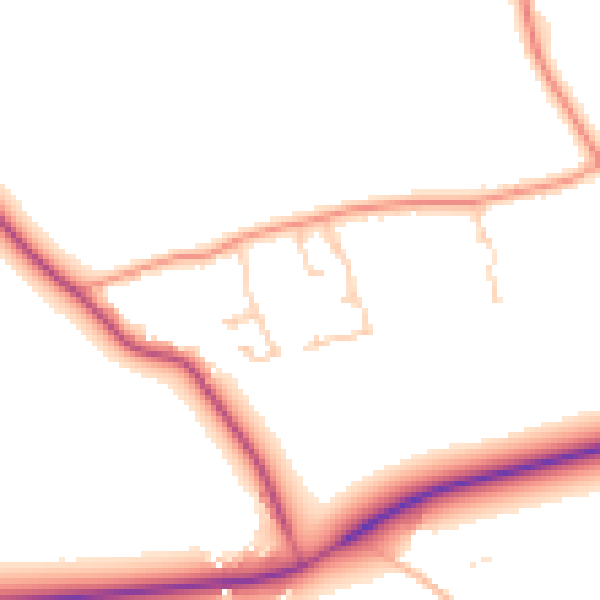 Daytime road noise heatmap for BN17 5FH