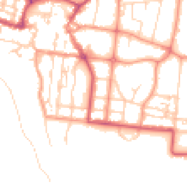 Daytime road noise heatmap for BN17 5JQ