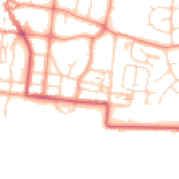 Daytime road noise heatmap for BN17 5NP