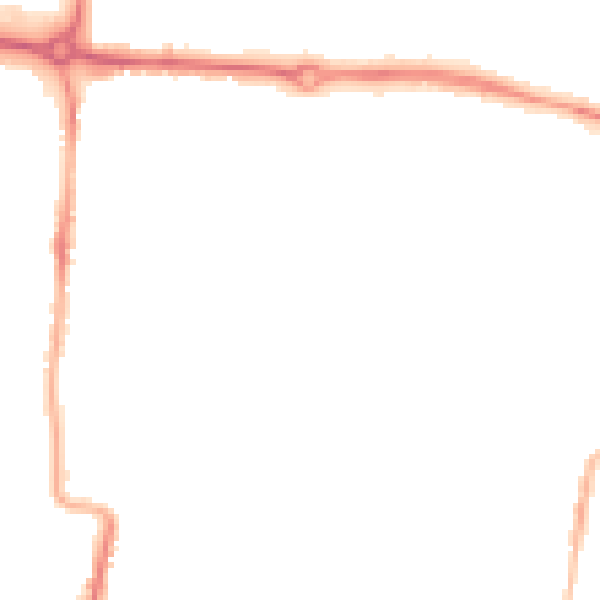 Night-time road noise heatmap for BN17 6HN