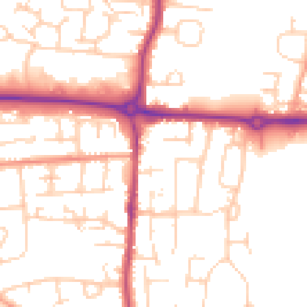 Daytime road noise heatmap for BN17 6LW
