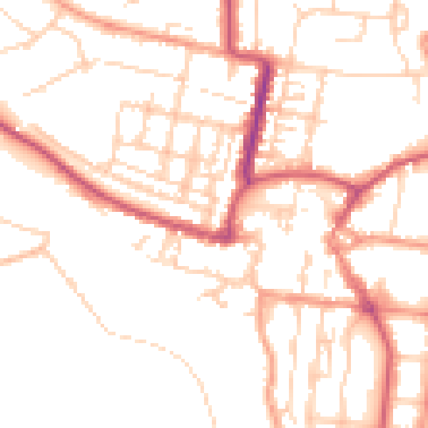 Daytime road noise heatmap for BN17 7AA