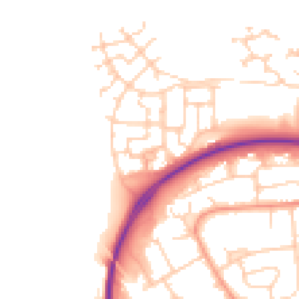 Daytime road noise heatmap for BN17 7FJ