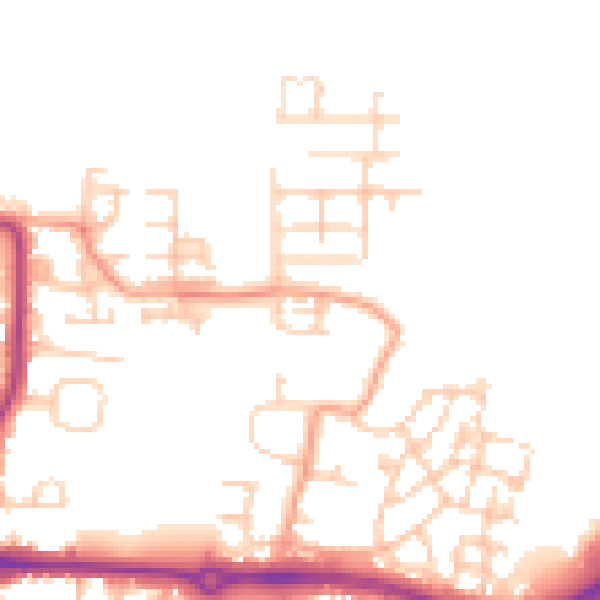 Daytime road noise heatmap for BN17 7FU