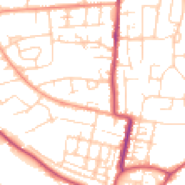 Daytime road noise heatmap for BN17 7HH