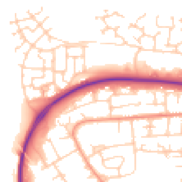 Daytime road noise heatmap for BN17 7SR