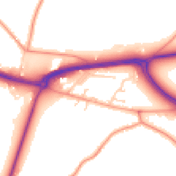 Daytime road noise heatmap for BN18 0GR