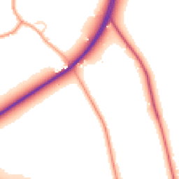 Daytime road noise heatmap for BN18 0LZ