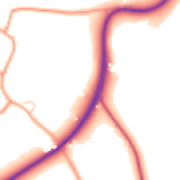 Daytime road noise heatmap for BN18 0NE