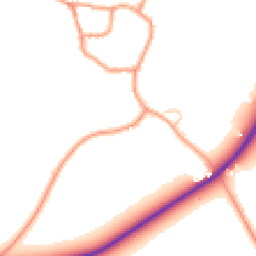 Daytime road noise heatmap for BN18 0QY