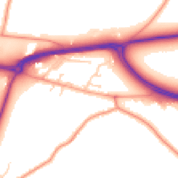 Daytime road noise heatmap for BN18 0SD
