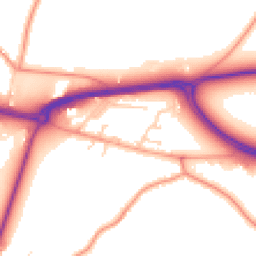 Daytime road noise heatmap for BN18 0SJ