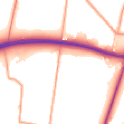 Daytime road noise heatmap for BN18 0SU
