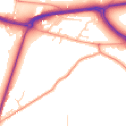 Daytime road noise heatmap for BN18 0YU