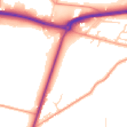 Daytime road noise heatmap for BN18 0YY
