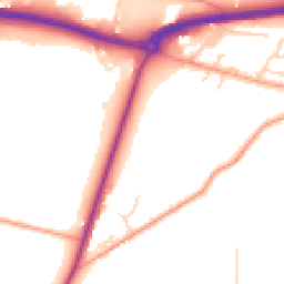 Daytime road noise heatmap for BN18 0YZ