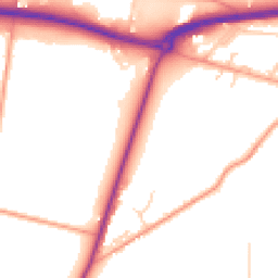 Daytime road noise heatmap for BN18 0ZB