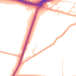 Daytime road noise heatmap for BN18 0ZD